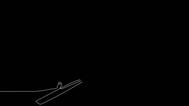 Sürekli Bir Çizgi Çiziyor Animasyon Videosu Yüz Maskesi Kaynaklı Argon — Stok video