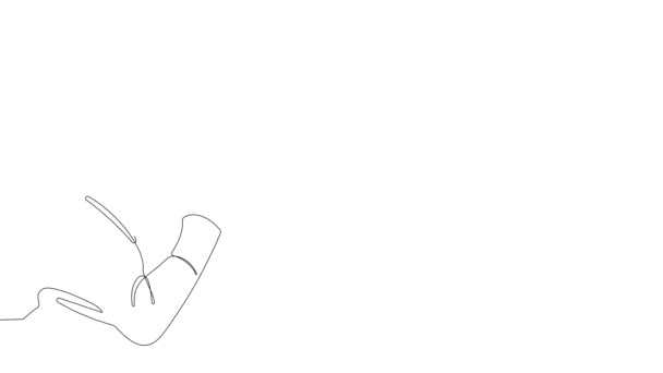 Анімований Самосвіжий Малюнок Безперервної Лінії Малювання Втомленого Стресу Стурбованої Зрілої — стокове відео