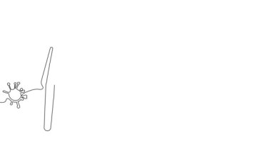 Kişisel koruma ya da salgın durumunda doktor ya da sağlık görevlisinin sürekli çizimlerinin 4k animasyonu. Tasarımınız için en düşük özet için yüksek kaliteli FullHD görüntüleri