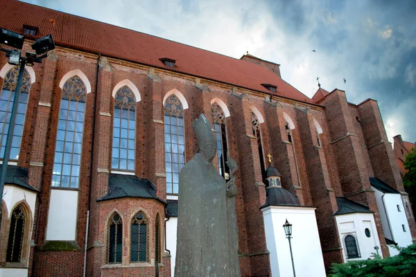 Ancient Buildings Ostrow Tumski Daytime Wroclaw High Quality Photo — Stock Fotó