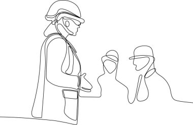 İnşaat müdürü ve mühendisi inşaat alanında çalışıyor. Vektör illüstrasyonu