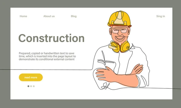 Vector Landing Page Architecture Works Protective Face Masks Safety Machine — 스톡 벡터