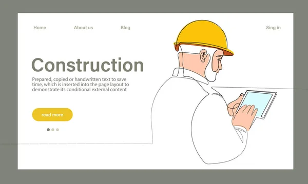 Vector Landing Page Architecture Works Protective Face Masks Safety Machine — 스톡 벡터