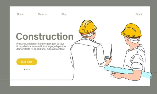 Vector Landing Page Architecture Works Protective Face Masks Safety Machine — Wektor stockowy