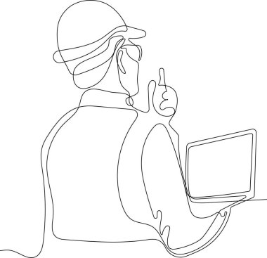 İnşaat müdürü ve mühendisi inşaat alanında çalışıyor. Vektör illüstrasyonu