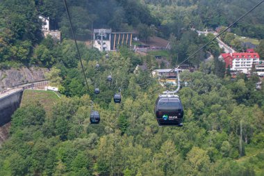 Baraj manzaralı su deposu solina. Solina Lake ve Baraj. Subcarpathia, Polonya. Yüksek kalite fotoğraf
