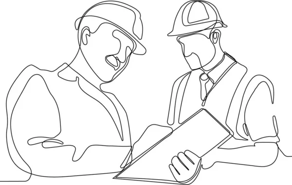 Bauleiter Und Ingenieur Auf Der Baustelle Vektorillustration — Stockvektor