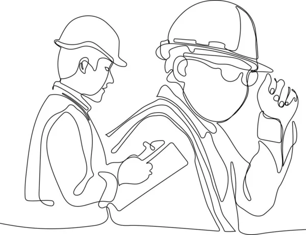 Directeur Construction Ingénieur Travaillant Sur Chantier Illustration Vectorielle — Image vectorielle