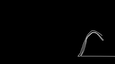 Sürekli çizim yapan mimar toplantısının animasyonlu çizimi ekip üyesiyle plan tasarımı hakkında konuşmak için inşaat sahasında. Tam boy tek çizgi animasyonu. Yüksek kalite 4k görüntü