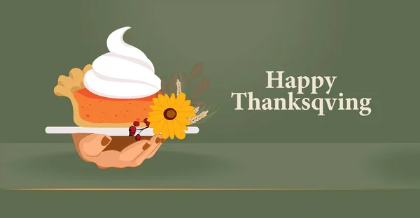 Happy Thanksgiving holiday vector design template for websites, posters, banners. Happy Thanksgiving with traditional food, turkey, pies, pumpkins and fruits. Vector website template