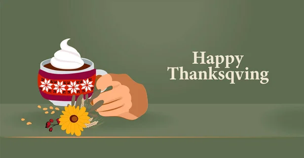 Happy Thanksgiving holiday vector design template for websites, posters, banners. Happy Thanksgiving with traditional food, turkey, pies, pumpkins and fruits. Vector website template