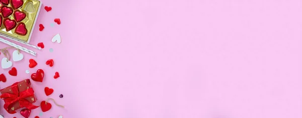 День Святого Валентина Праздник Концепции Розовом Фоне День Святого Валентина — стоковое фото