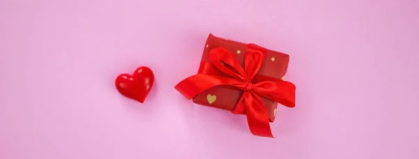 День Святого Валентина Концепция Розовом Фоне Любовь Подарки Селективный Фокус — стоковое фото
