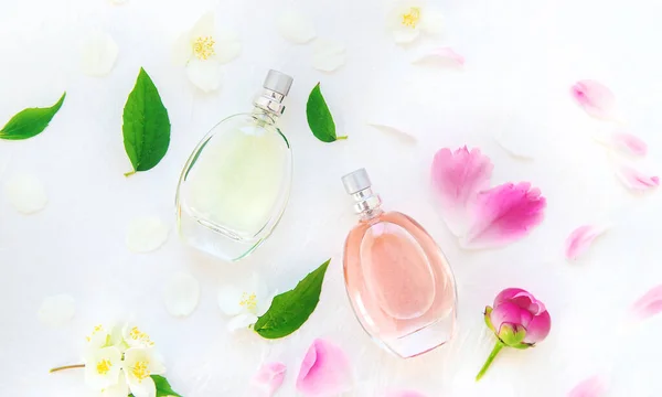 Perfumy Kwiatowym Zapachu Wybiórcze Skupienie Przyroda — Zdjęcie stockowe
