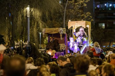 Cavalcade of the Magi 2022. In the Sant Andreu de Palomar neighborhood in the city of Barcelona.