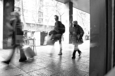 walk through Azca a good shopping area of Madrid.