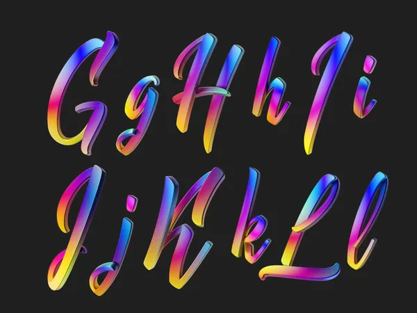 Render Colorful Calligraphic Font Set — Stock Fotó