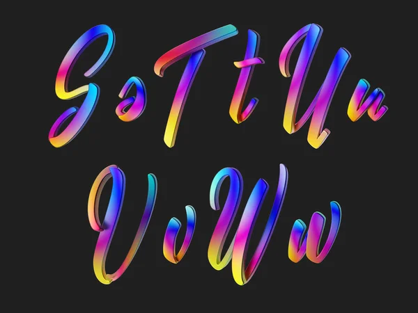 Render Colorful Calligraphic Font Set — Stock Fotó