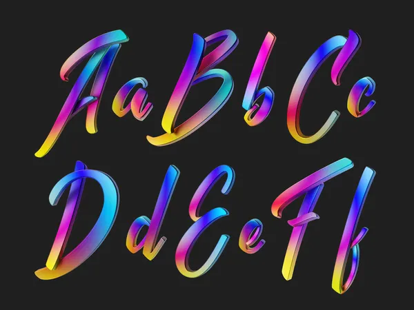 Rendering Von Farbenfrohen Kalligraphischen Schriftarten — Stockfoto