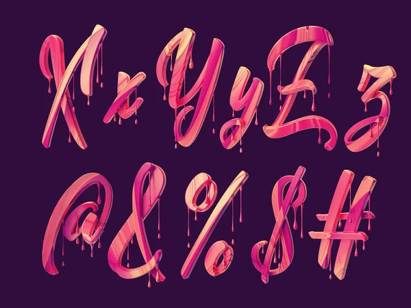 Damlama efektli üç boyutlu kaligrafik yazı tipi oluşturma