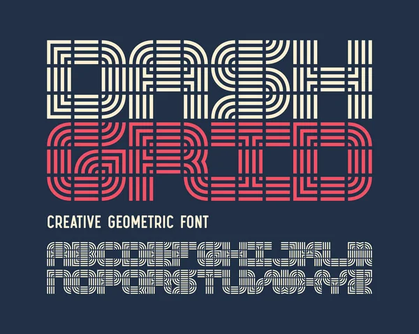 Ensemble Polices Géométriques Créatives Nommé Dash Grid — Image vectorielle