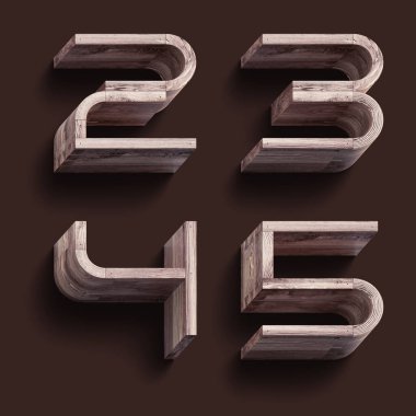3d rendering of vintage wooden font.