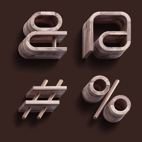 Rendering Vintage Wooden Font —  Fotos de Stock