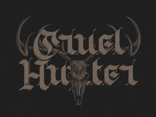 Cruel Hunter 문구와 포스터 — 스톡 벡터