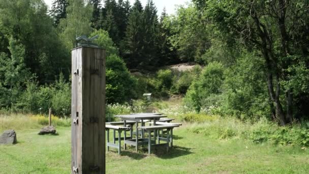 Área Descanso Longo Roothaarsteig Trilha Caminhadas Destino Popular Sauerland — Vídeo de Stock