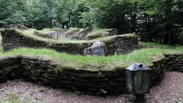 Antiche Rovine Lungo Rothaarsteig Popolare Sentiero Escursionistico Nel Sauerland Germania — Video Stock