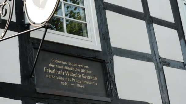 Old German Frame House Home Friedrich Wilhelm Grimme Brilon Germany — Stockvideo