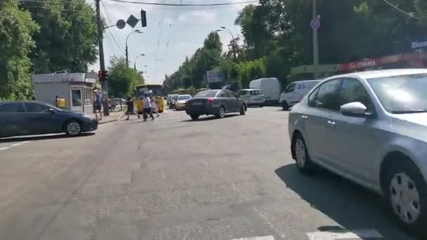 Kijowie Szerokie Ulice Byłych Krajach Komunistycznych Ulice Szczególnie Szerokie — Wideo stockowe
