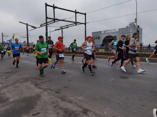 Maratona Istanbul 2021 Atletas Ponte Galata — Fotografia de Stock