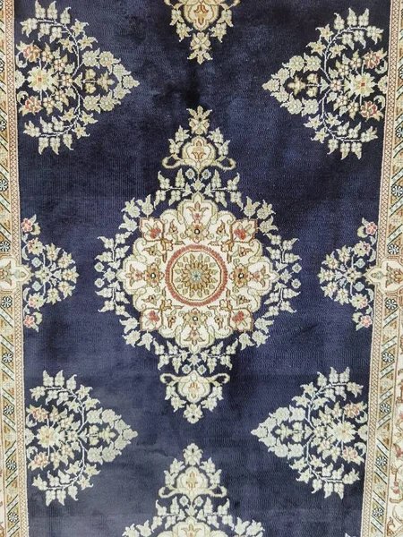 Blauer Teppich Muster Sehr Schön Als Hintergrund Textur — Stockfoto
