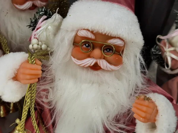 Papai Noel Close Com Utensílios Com Barba Branca — Fotografia de Stock