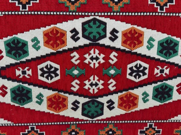 Carpet Small Patterns Red Green White — Stock fotografie