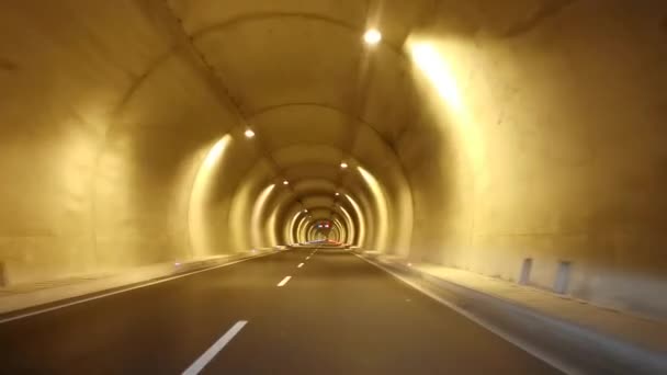 Tunnels Travel Long Distances Car — Stock Video