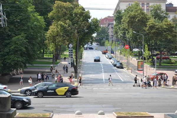 Hauptstraße Kiew Der Hauptstadt Der Ukraine 2021 — Stockfoto