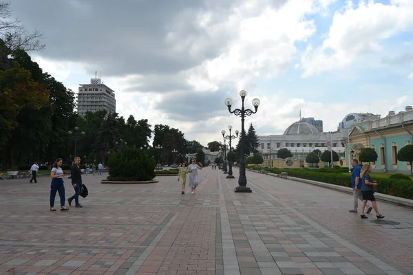 Hauptstraße Der Ukrainischen Hauptstadt Kiew Juli 2021 — Stockfoto