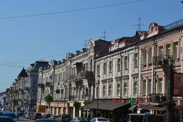 Straßenfassaden Der Ukrainischen Hauptstadt Kiew 2021 — Stockfoto