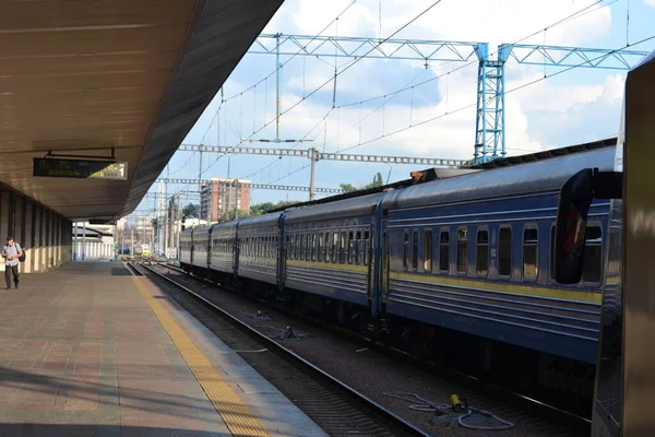 Ukrainische Hauptstadt Kiew Hauptbahnhof 2021 Stockbild