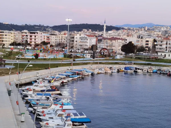 Marina Aliaga Izmir Med Utsikt Över Staden — Stockfoto