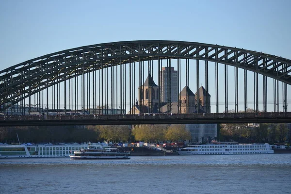 Beautiful View Cologne Rhine Bridge — Stok fotoğraf