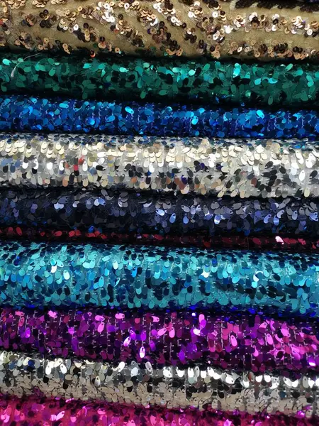 Tessuti Una Varietà Colori Glitter Foto Stock