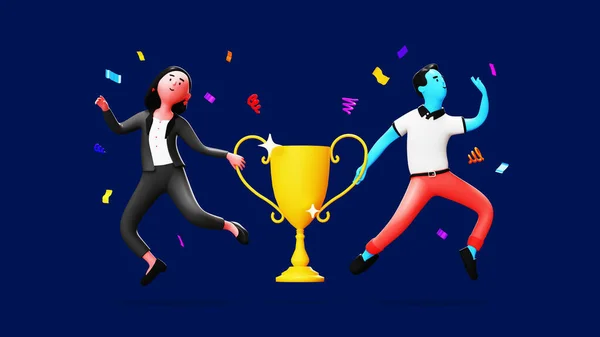 Team Success Partnership Teamwork Win Business Competition Winner Achievement Work — Stock Photo, Image