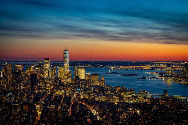 Landscape sunset New York City