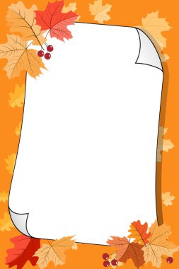 Sonbahar yapraklarının arka planı. Sonbahar yaprakları tasarım. Pankart. Sonbahar yaprağı dekoru. Ekim, Eylül, Kasım sezonu posteri. Sonbahar satış şablonu. Vektör illüstrasyonu.