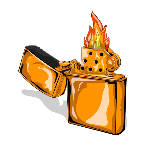 sigara çakmağı çizimi beyaz arkaplanda izole edildi