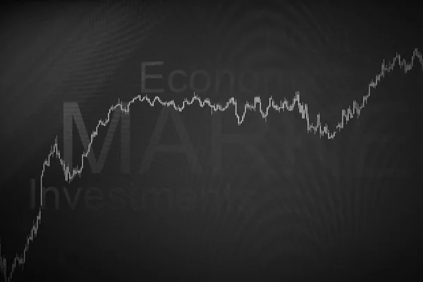 Aandelenkoers Grafiek Een Donkere Achtergrond Financieel Investeringsconcept Aandelen Valutamarktprijzen Het — Stockfoto