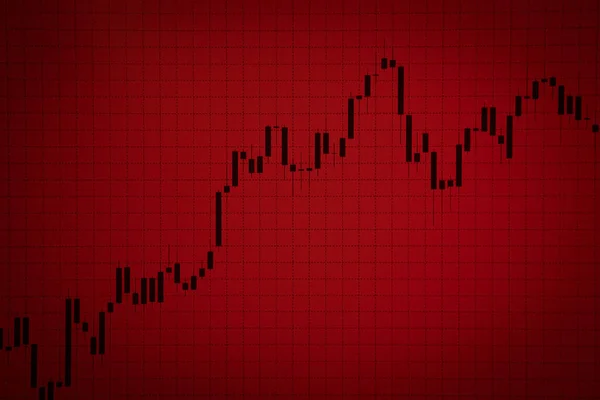 Finansal Piyasa Çevrimiçi Şeması Ekranda Kırmızı Arka Planda Finansal Pazar — Stok fotoğraf